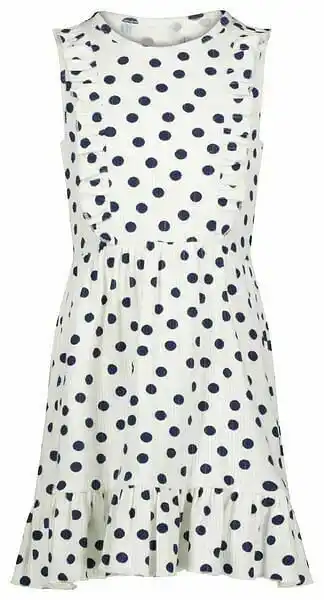 HEMA HEMA Kinderjurk Rib Ajour Stippen Gebroken Wit (gebroken wit) aanbieding