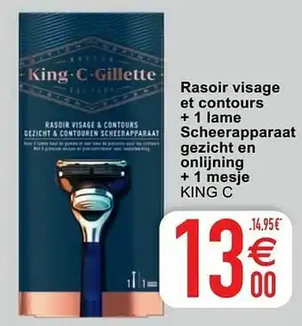 Cora Rasoir visage et contours + 1 lame scheerapparaat gezicht en onlijning + 1 mesje king c aanbieding