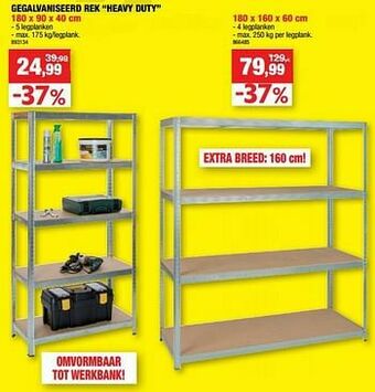 Hubo Gegalvaniseerd rek heavy duty aanbieding