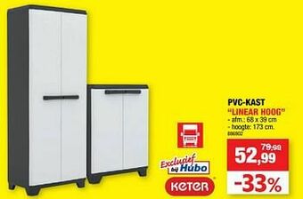 Hubo Pvc-kast linear hoog aanbieding