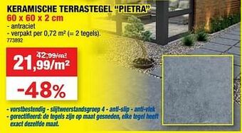 Hubo Keramische terrastegel pietra aanbieding