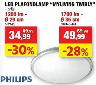 Hubo Led plafondlamp myliving twirly aanbieding