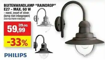 Buitenwandlamp raindrop e27