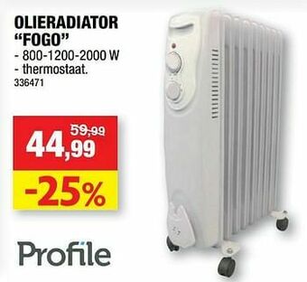 Hubo Profile olieradiator fogo aanbieding
