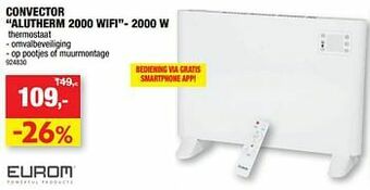 Hubo Eurom convector alutherm 2000 wifi aanbieding