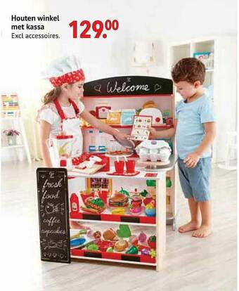 Houten Winkel Met Kassa