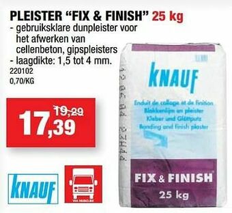 Hubo Pleister fix + finish aanbieding