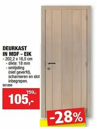 Hubo Deurkast in mdf - eik aanbieding