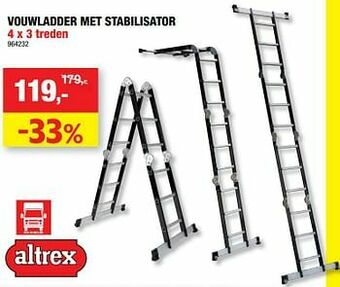 Hubo Vouwladder met stabilisator aanbieding
