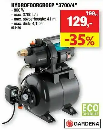 Hubo Gardena hydrofoorgroep 3700-4 aanbieding