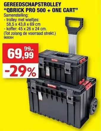 Gereedschapstrolley qbrick pro 500 + one cart