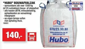 Hubo Hubo bouwafvalzak aanbieding