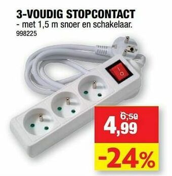 Hubo 3-voudig stopcontact aanbieding