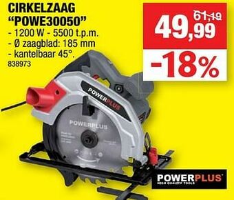 Hubo Powerplus cirkelzaag powe30050 aanbieding