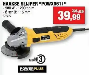 Hubo Powerplus haakse slijper powx0611 aanbieding