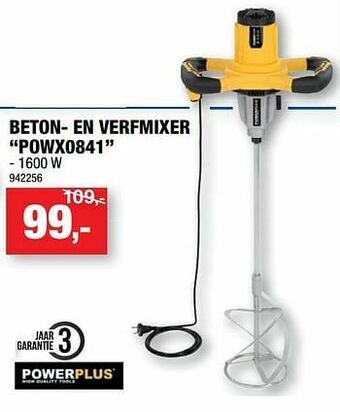 Hubo Powerplus beton- en verfmixer powx0841 aanbieding