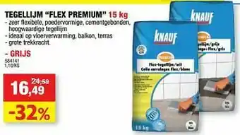 Hubo Tegellijm flex premium grijs aanbieding