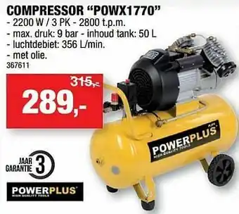 Hubo Powerplus compressor powx1770 aanbieding
