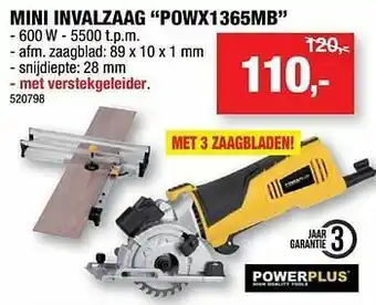 Hubo Powerplus mini invalzaag powx1365mb aanbieding