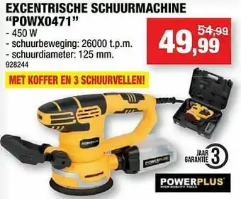 Hubo Powerplus excentrische schuurmachine powx0471 aanbieding