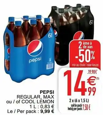 Pepsi regular max ou - of cool lemon