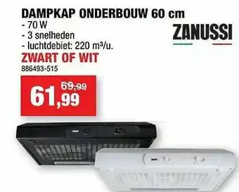 Hubo Zanussi dampkap onderbouw zwart of wit aanbieding