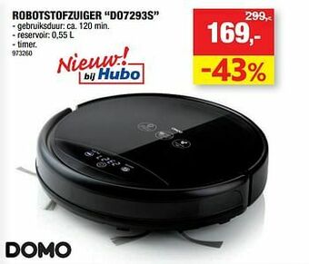 Hubo Domo elektro robotstofzuiger do7293s aanbieding