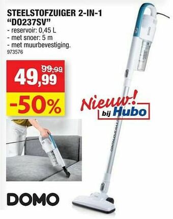 Hubo Domo elektro steelstofzuiger 2-in-1 do237sv aanbieding