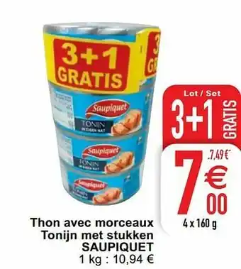 Thon avec morceaux tonijn met stukken saupiquet