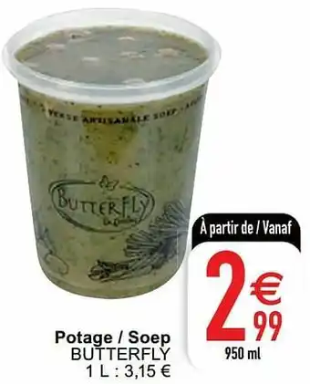 Cora Potage - soep butterfly aanbieding