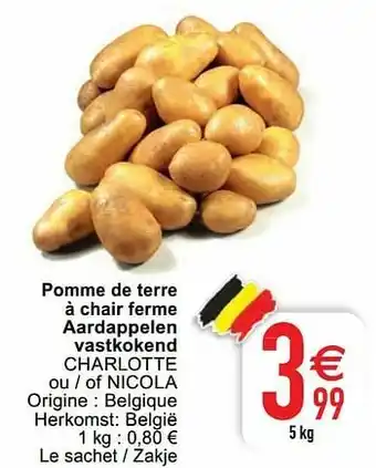 Pomme de terre à chair ferme aardappelen vastkokend charlotte ou - of nicola