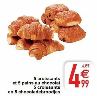 Cora 5 croissants et 5 pains au chocolat 5 croissants en 5 chocoladebroodjes aanbieding