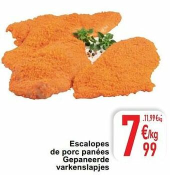 Escalopes de porc panées gepaneerde varkenslapjes