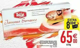 Cora Coffret jambon serrano entier avec os et patte - koffertje hele serranoham met been en poot tello aanbieding