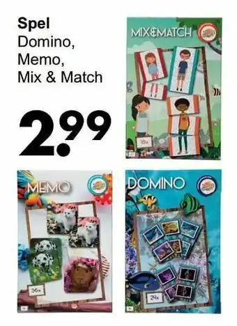 Wibra Spel domino memo mix + match aanbieding