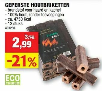 Hubo Geperste houtbriketten aanbieding