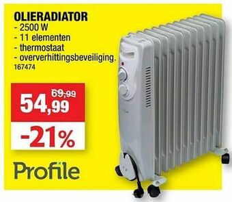 Hubo Profile olieradiator aanbieding
