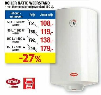 Hubo Boiler natte weerstand aanbieding