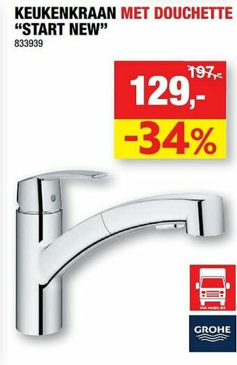 Hubo Keukenkraan met douchette start new aanbieding