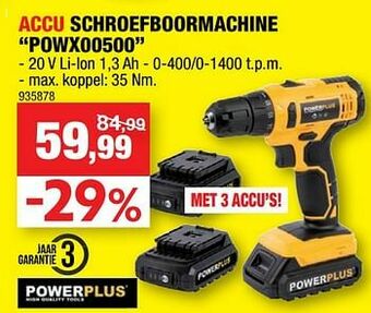 Hubo Powerplus accu schroefboormachine powx00500 aanbieding
