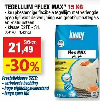 Hubo Tegellijm flex max aanbieding