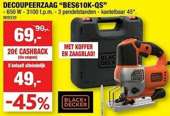 Hubo Black + decker decoupeerzaag bes610k-qs aanbieding