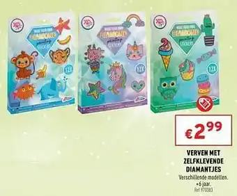 Verven met zelfklevende diamantjes