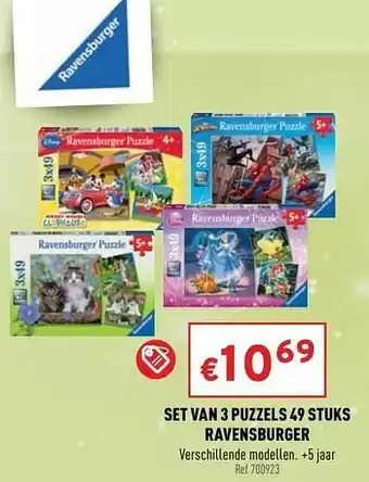 Set van 3 puzzels ravensburger