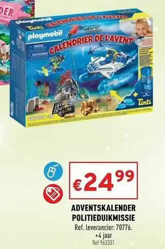 Trafic Adventskalender politieduikmissie aanbieding