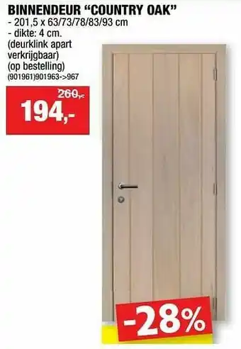 Binnendeur country oak