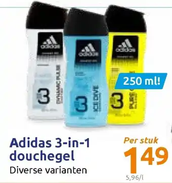 Action Adidas 3-in-1 douchegel aanbieding