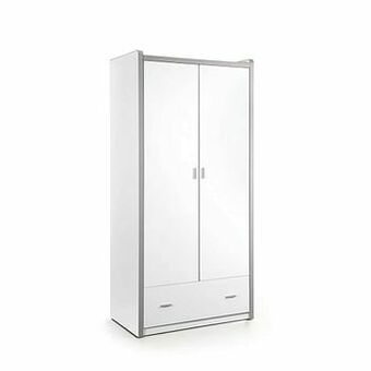 Leen Bakker Vipack kleerkast Bonny 2-deurs - wit - 202x96,5x60 cm - Leen Bakker aanbieding