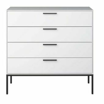 Ladekast Slimline 4 lades - wit - 87x90x40 cm - Leen Bakker