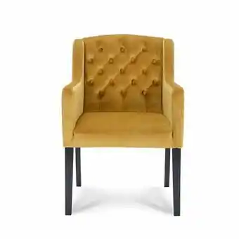 Leen Bakker Eetkamerstoel Rosetti - velvet - oker - Leen Bakker aanbieding